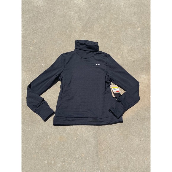 Nike Therma-FIT Turtleneck Pullover‎ Thumb Hole Running Top Black Women's - Picture 1 of 7